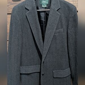 Ralph Lauren Women's Wool Cashmere Blend Herringbone Blazer Size 14